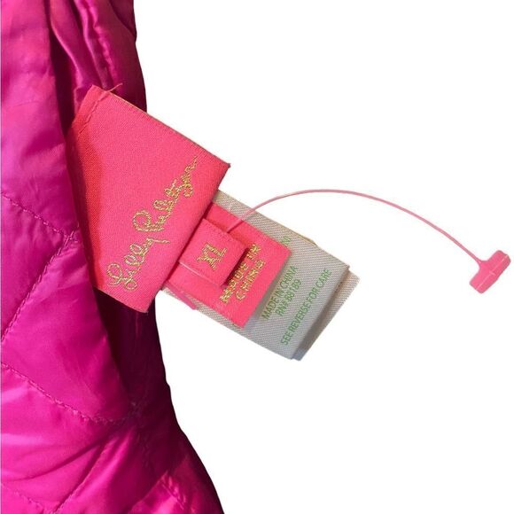 Lilly Pulitzer NWT Sz XL Girls Palm Beach Prosecco Pink Melanie Zipper Vest - Picture 6 of 8